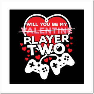 Will You Be My Player Two Valentines Day Posters and Art